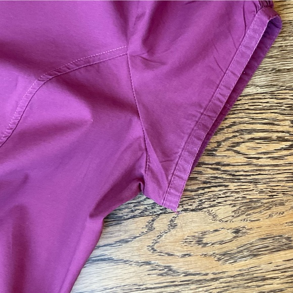 Fuchsia Rouched Button Down Top - Picture 11 of 12